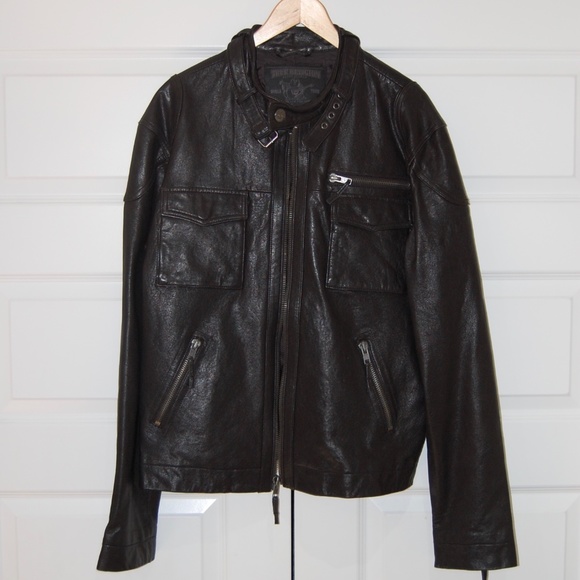 True Religion Leather Jacket size XL - Picture 1 of 10